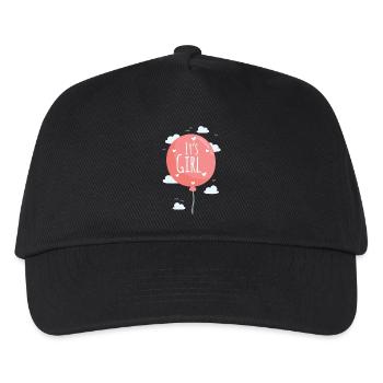 schwanger Baby Kind geboren Geburt Geschenkidee - Kinder Basecap - Schwarz - Vorne