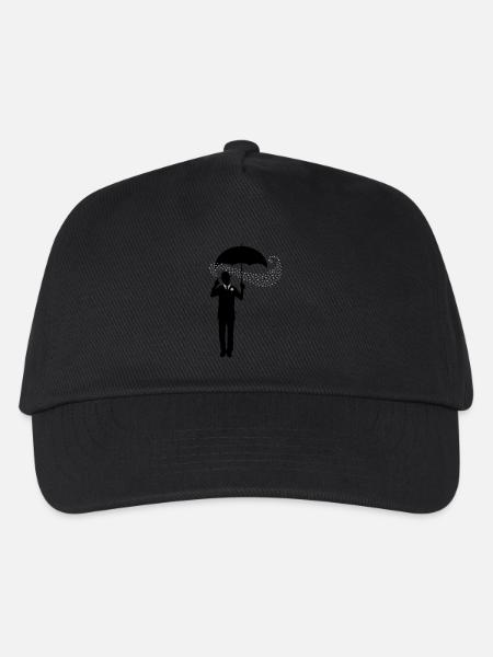 Zauberer - Regenschirm - Melone - Pantomime - 2C - Kinder Basecap - Schwarz