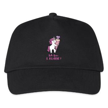 Unicorn with sugar bag First class - Kids’ Baseball Cap - black - Front