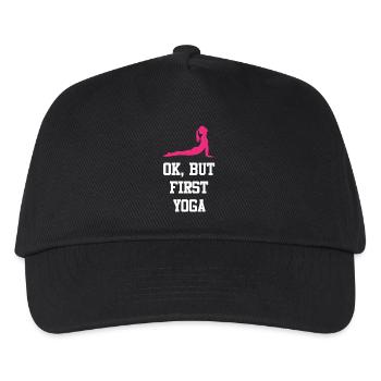 Ok, But First Yoga - Kids’ Baseball Cap - black - Front