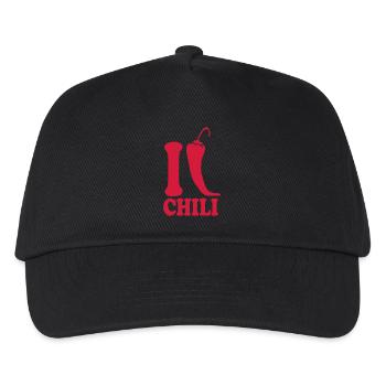 I Love Chili Chilli Peperoni Logo - Kinder Basecap - Schwarz - Vorne