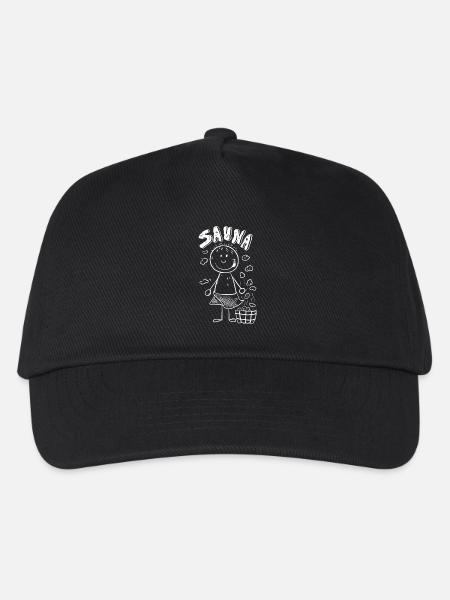 Dampf Sauna Strichmännchen - Kinder Basecap - Schwarz