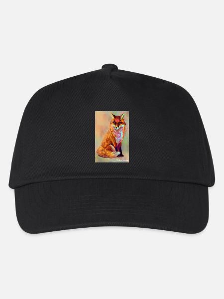 Fox poster - Kids’ Baseball Cap - black