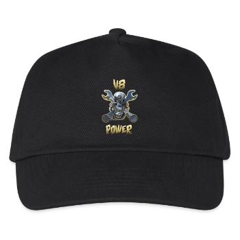 Moteur v8 Power Gold - Casquette de baseball Enfant - noir - Devant