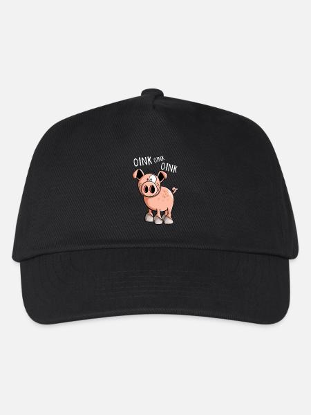 Kleines Oink Schwein - Comic - Schweine - Tiere - Kinder Basecap - Schwarz