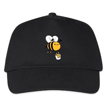 Honig Eimer Biene - Kinder Basecap - Schwarz - Vorne