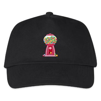 nostalgischer roter Retro Kaugummi Automat - Kinder Basecap - Schwarz - Vorne