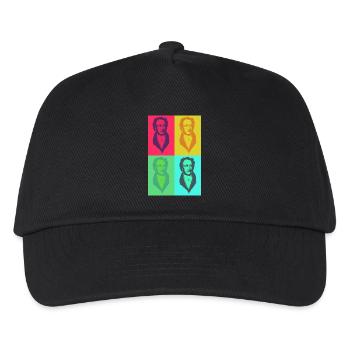 Goethe PopArt Vierfarben - Kinder Basecap - Schwarz - Vorne
