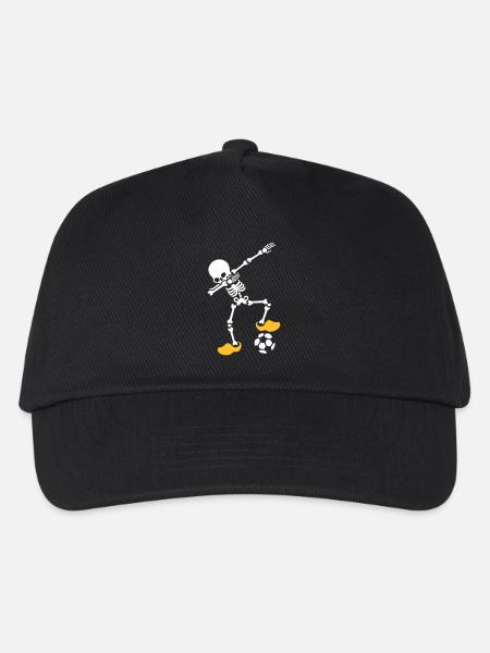 Dab dabbing Skelett Niederlande Orange Fußball-Europameisterschaft - Kinder Basecap - Schwarz