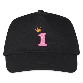 Birthday Girl Crown Pink Number One Star - Kids’ Baseball Cap - black - Front