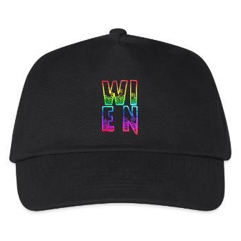 wien rs regenbogen - Kinder Basecap - Schwarz - Vorne