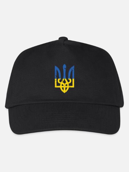 Ukraine Flagge Symbol - Flagge der Ukraine - Distressed - Kinder Basecap - Schwarz