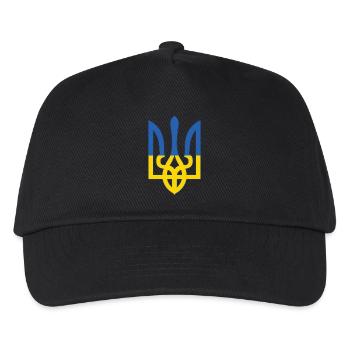 Ukraine Flagge Symbol - Flagge der Ukraine - Kinder Basecap - Schwarz - Vorne