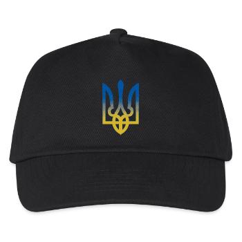 Ukraine Flagge Symbol - Flagge der Ukraine - Kinder Basecap - Schwarz - Vorne