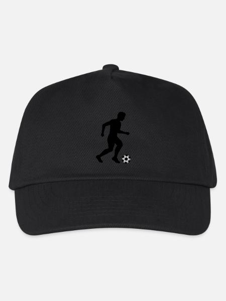 Silhouette Fußballer Sport Design - Kinder Basecap - Schwarz