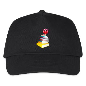 Rat de bibliothèque assoiffé de connaissances en lisant un livre - Casquette de baseball Enfant - noir - Devant
