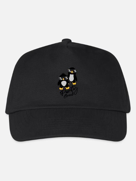 Party Crew Pinguin Freunde - Kinder Basecap - Schwarz