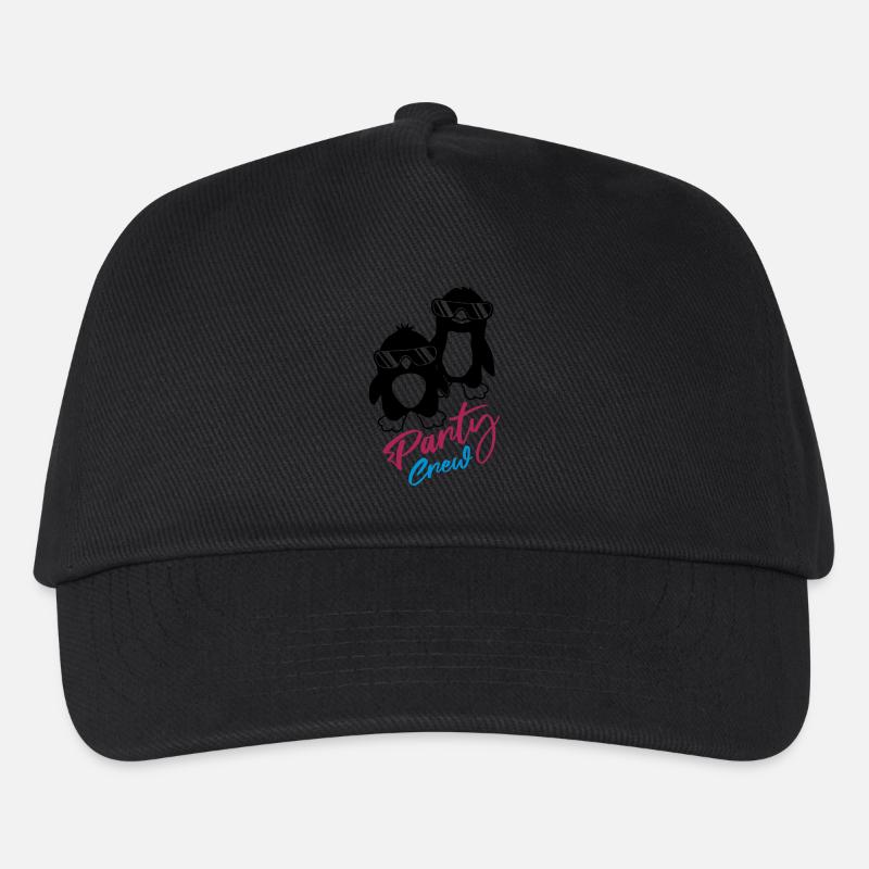 Pinguin Freunde Party Crew - Kinder Basecap - Schwarz