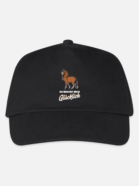 Islandpferde Statement Pferdeliebe Pferdenarr - Kinder Basecap - Schwarz