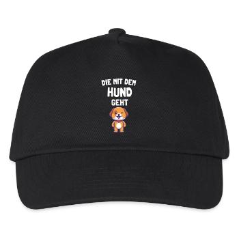 Die Mit Dem Hund Geht Hundebesitzer Hundefreunde - Kinder Basecap - Schwarz - Vorne