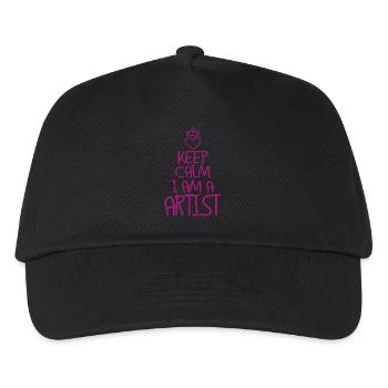 Keep Calm Künstler cool Künstler Geschenk - Kinder Basecap - Schwarz - Vorne