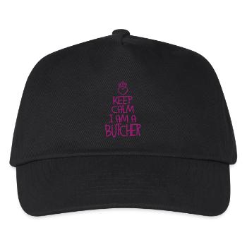 Keep Calm Metzger cool Metzger Geschenk - Kinder Basecap - Schwarz - Vorne