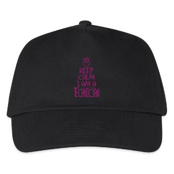 Keep Calm Techniker cool Techniker Geschenk - Kinder Basecap - Schwarz - Vorne