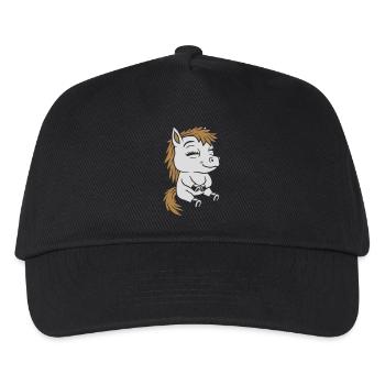 Sedentary little comic pony - Kids’ Baseball Cap - black - Front