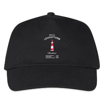 Insel Borkum, Wahrzeichen Kleiner Leuchtturm - Kinder Basecap - Schwarz - Vorne