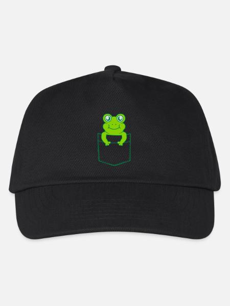 Unterwegs Hemdtasche Frosch Comic - Kinder Basecap - Schwarz