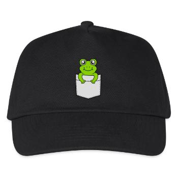 Breast pocket small sweet frog - Kids’ Baseball Cap - black - Front