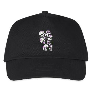 Totenköpfe Totenschädel Halloween Sugar Skulls - Kinder Basecap - Schwarz - Vorne