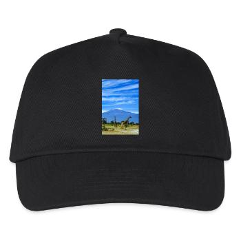 Giraffen-Savanne am Kilimanjaro - Kinder Basecap - Schwarz - Vorne