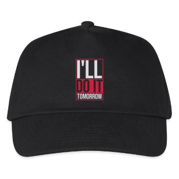 do it tomorrow Zitat - Kinder Basecap - Schwarz - Vorne