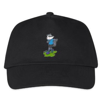 Raccoon Inline skating Inline skates - Kids’ Baseball Cap - black - Front