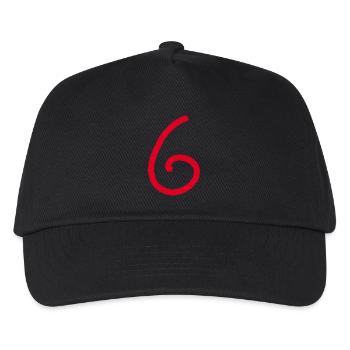 6 Number six number red Birthday - Kids’ Baseball Cap - black - Front