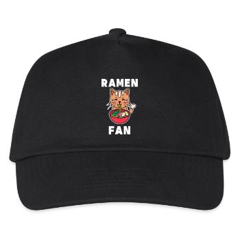 Katze Manga Statement Anime Japan Zeichentrick - Kinder Basecap - Schwarz - Vorne