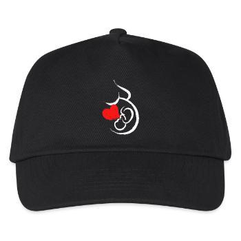 Grossesse Bébé Coeur Bébé Ventre Grossesse - Casquette de baseball Enfant - noir - Devant