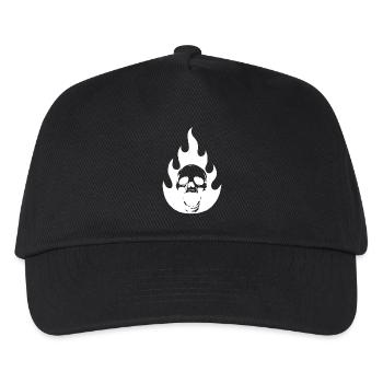 Totenkopf und weiße Flamme - Kinder Basecap - Schwarz - Vorne
