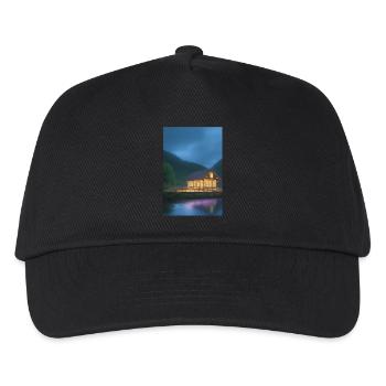 Charmante cabane au bord du lac - Casquette de baseball Enfant - noir - Devant