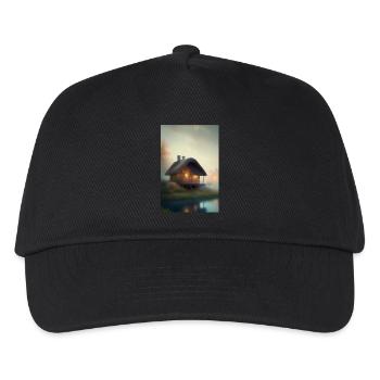 Charmante cabane au bord du lac - Casquette de baseball Enfant - noir - Devant