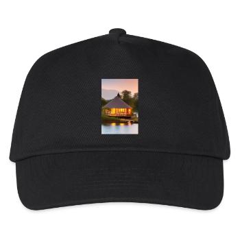 Charmante cabane au bord du lac - Casquette de baseball Enfant - noir - Devant