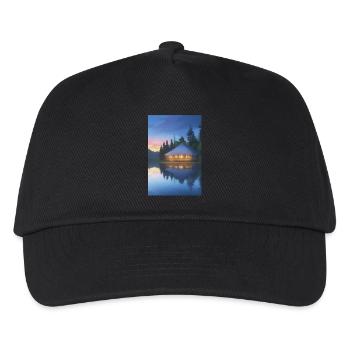 Charmante cabane au bord du lac - Casquette de baseball Enfant - noir - Devant