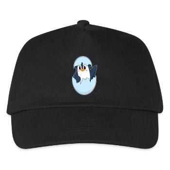 Pinguin Eierschale - Kinder Basecap - Schwarz - Vorne