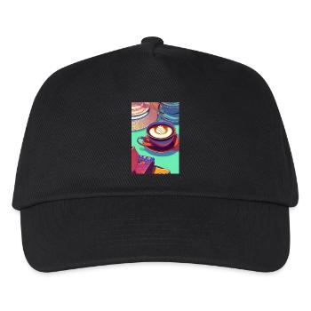 Café, grains de café - Casquette de baseball Enfant - noir - Devant