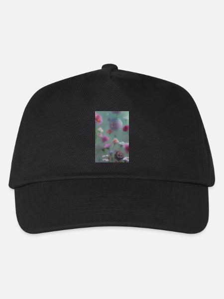 Blumen Kunst - Kinder Basecap - Schwarz