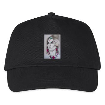 Frau mit Schmuck - Kinder Basecap - Schwarz - Vorne