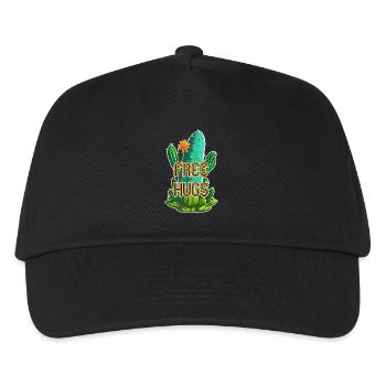 Free Hugs - Umarmungen für Umme - Kaktus - Kinder Basecap - Schwarz - Vorne