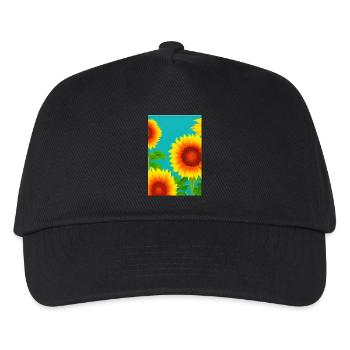 Sonnenblumen - Kinder Basecap - Schwarz - Vorne
