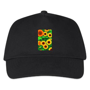 Sonnenblumen - Kinder Basecap - Schwarz - Vorne